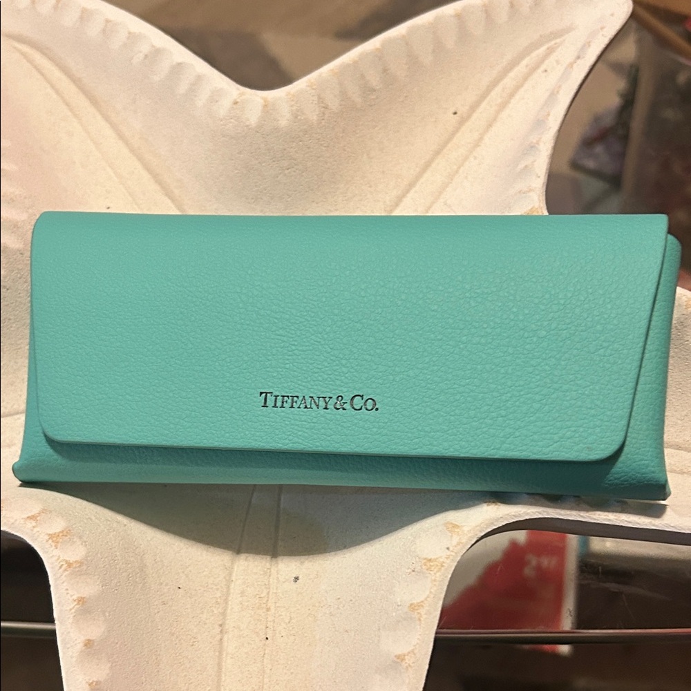 Tiffany & Co. Blue Leather Eyewear Pouch